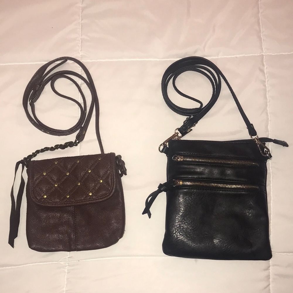 Black and brown crossbody purses